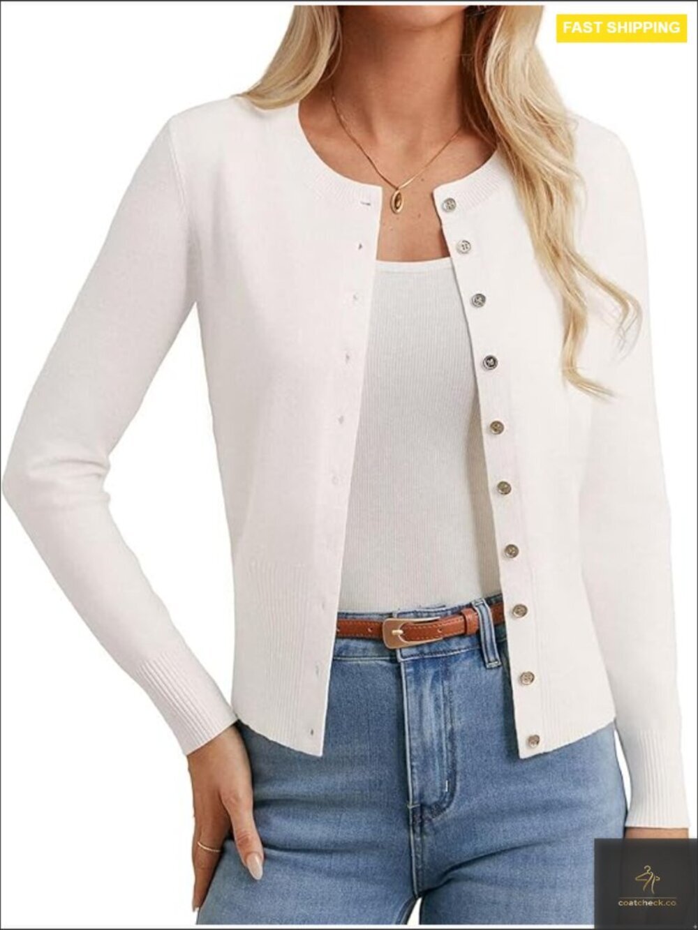 Lightweight Ribbed Crop Cardigan Long Sleeve Button Front Sweater Chic